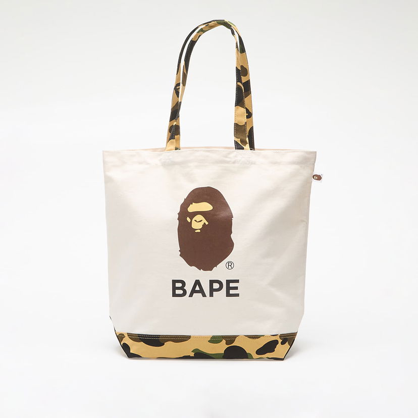 Mulepose BAPE A BATHING APE 1St Camo Ape Head Tote Bag Ivory Universal Beige | 001BAK801009M IVY