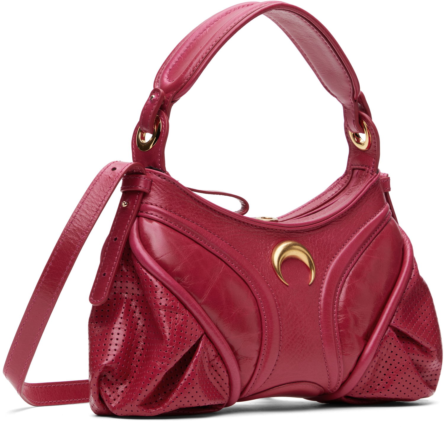 Håndtaske Marine Serre Marine Serre Futura Mini Leather Bag Lyserød | WBA006A RLEA0023, 1