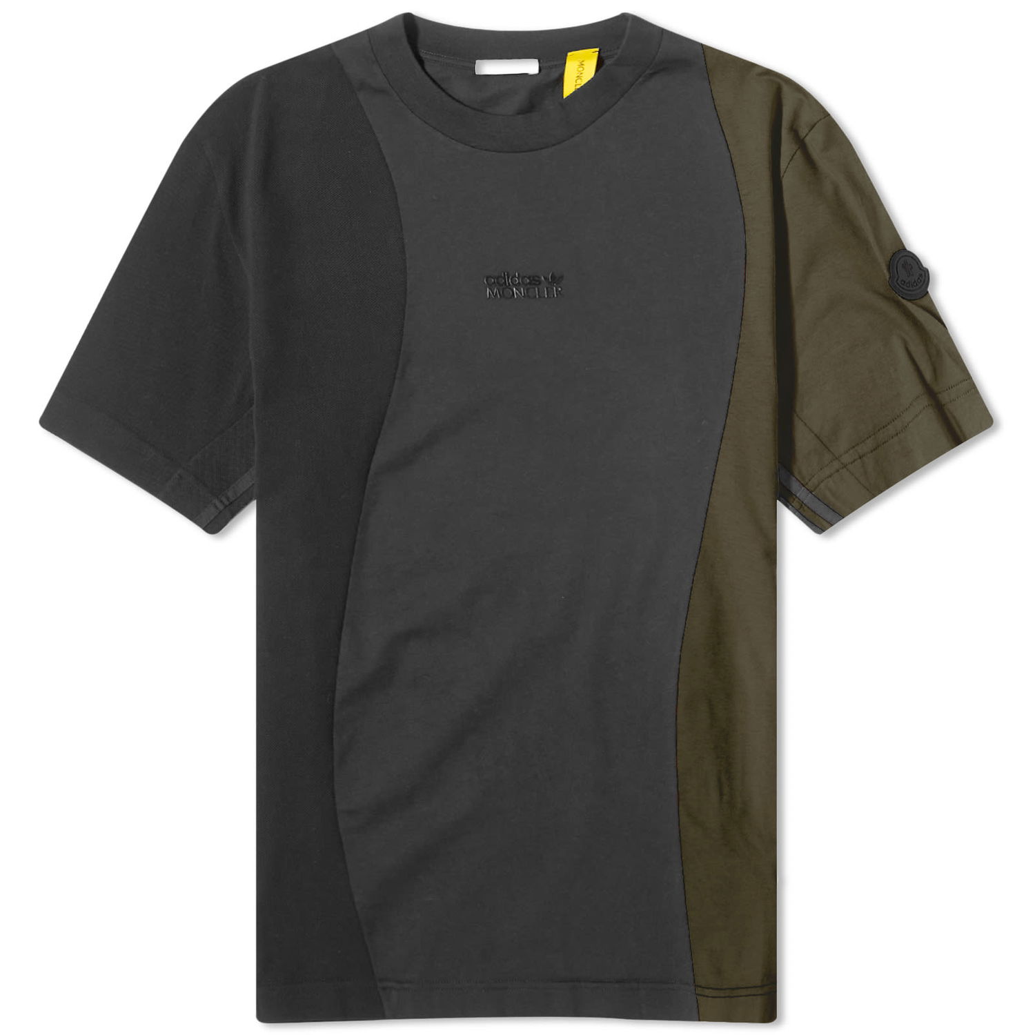 T-shirt Moncler adidas Originals x Panel T-Shirt Black/Olive Grå | 8C000-M2290-01-F98, 0