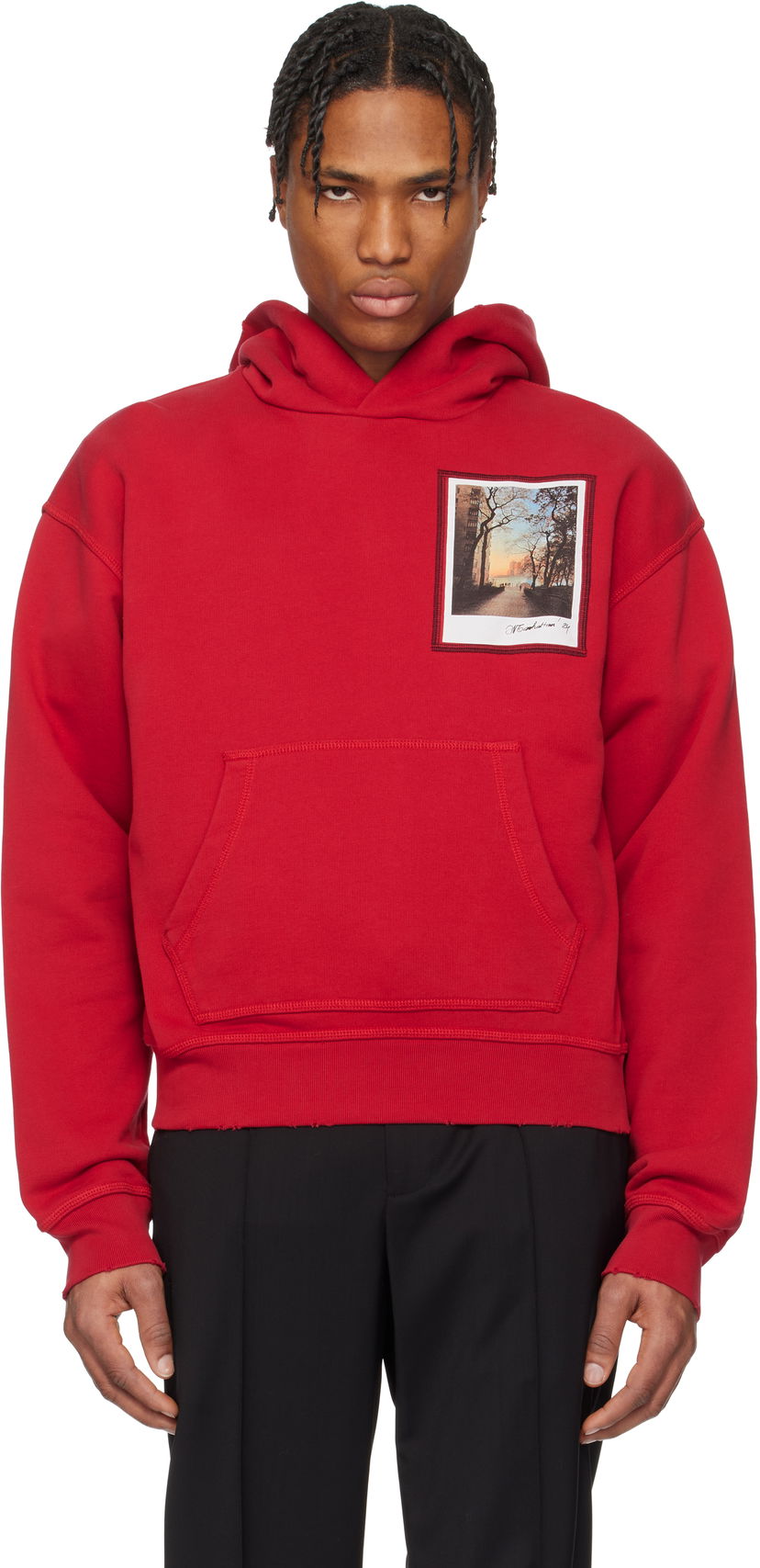 Sweatshirt Helmut Lang Helmut Lang River Postcard Hoodie Rød | O10HM522