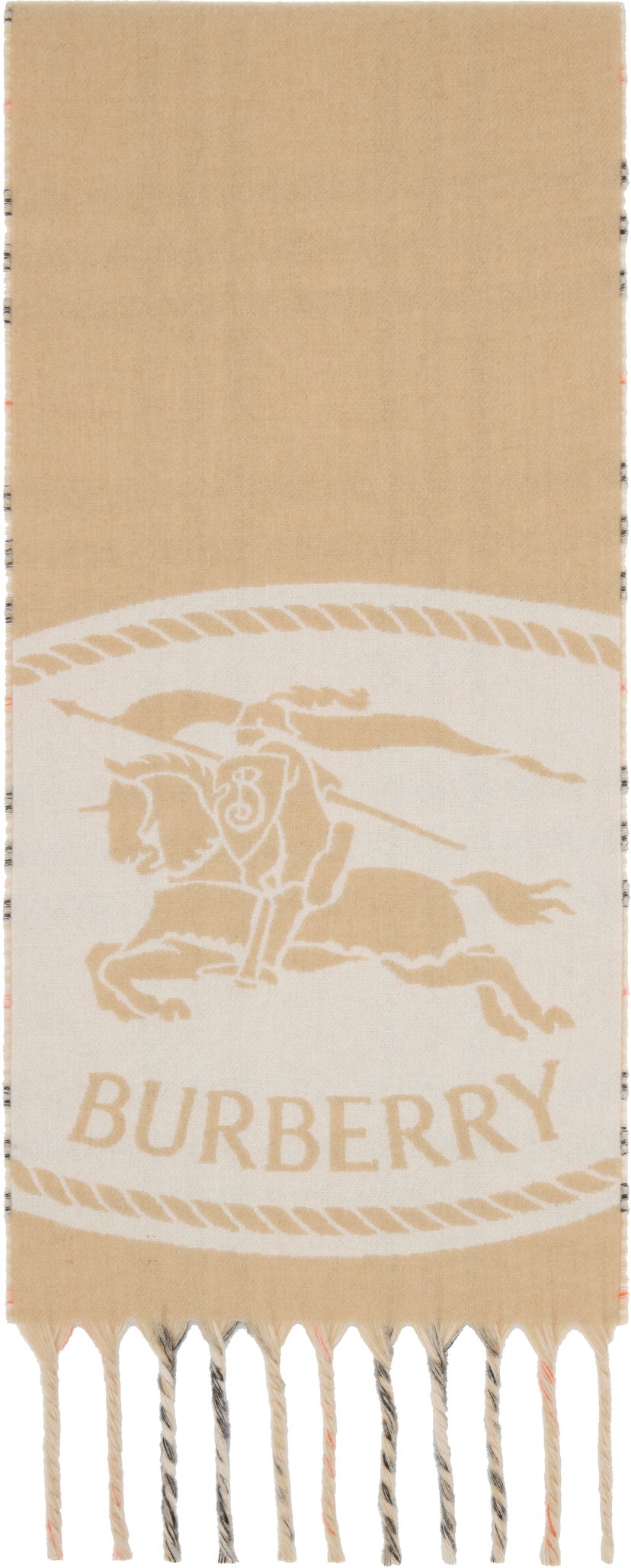 Tørklæde Burberry Burberry Reversible Knight Stamp Scarf Beige | 8109751