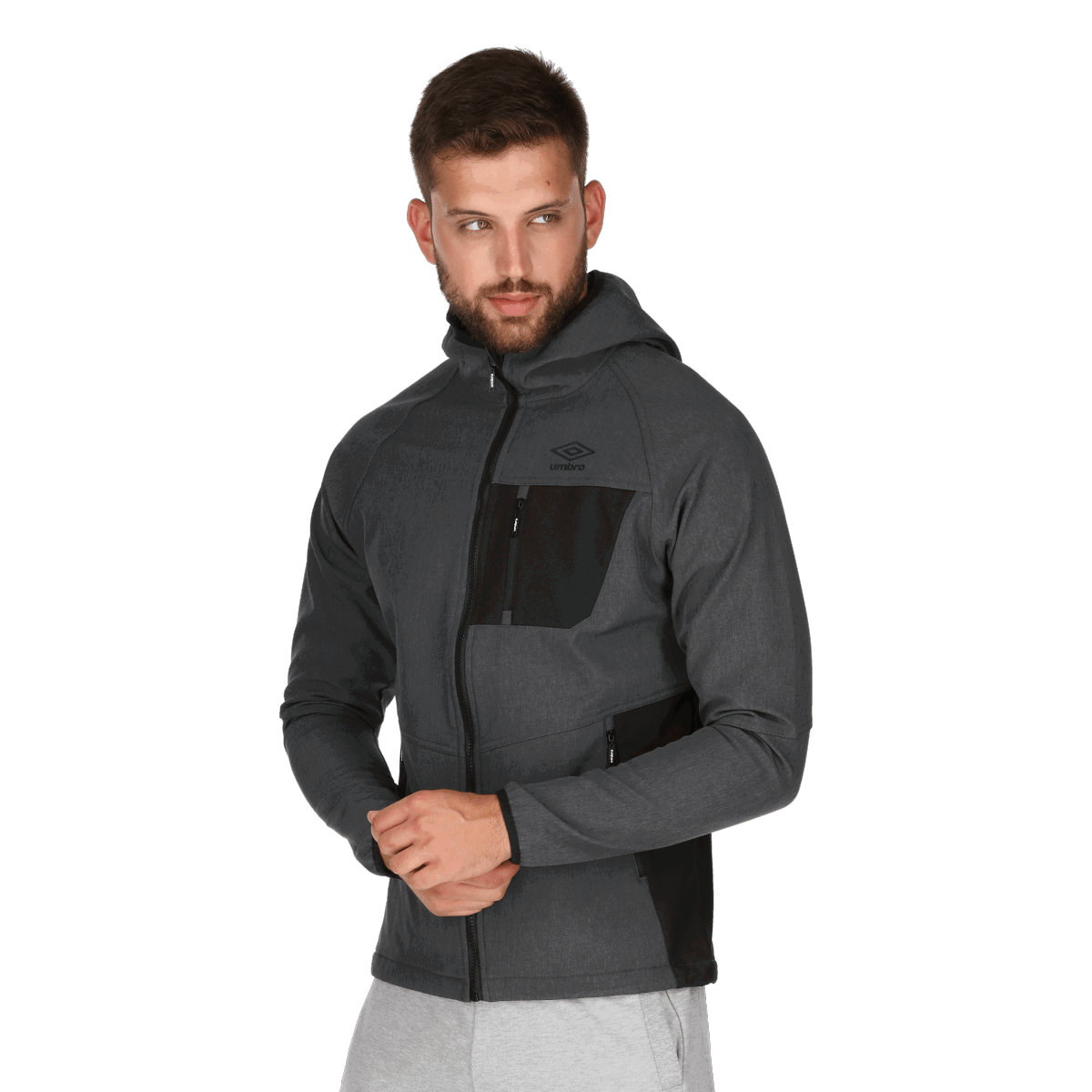 Jakke Umbro Fixture Soft Shell Jacket Grå | UMS193140-33, 0