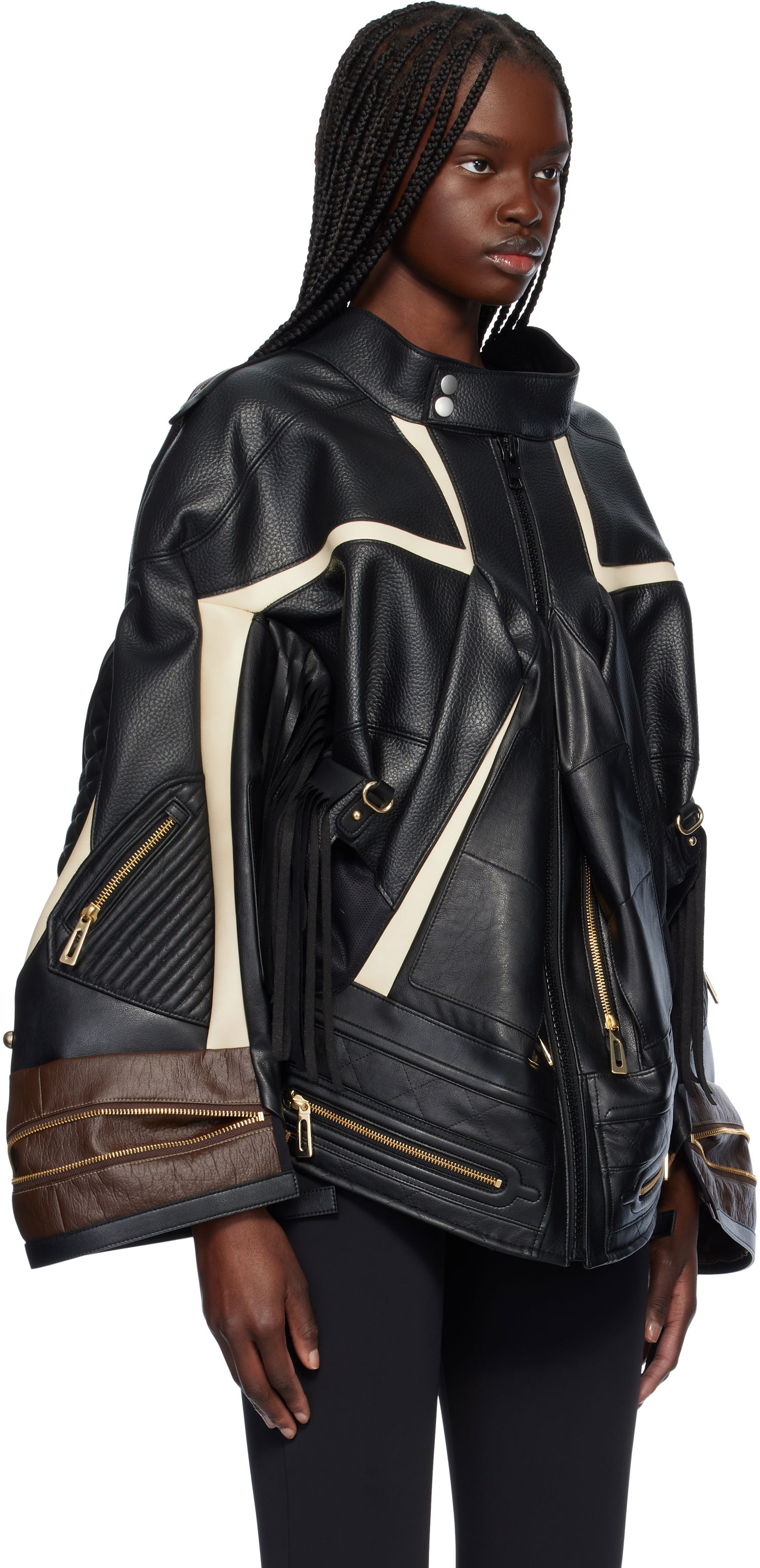 Jakke Junya Watanabe Junya Watanabe Komine Protector Faux-Leather Jacket Sort | JO-J003-051-1, 1