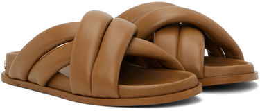 Sneakers og sko Anine Bing Lizzie Padded Leather Slides Brun | A-14-4028-230, 3