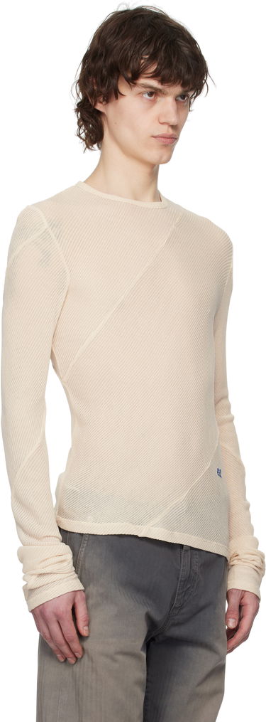 Sweater Eckhaus Latta Eckhaus Latta Spiral Long Sleeve T-Shirt Beige | 1107-EL-PS25-O - OAT, 1