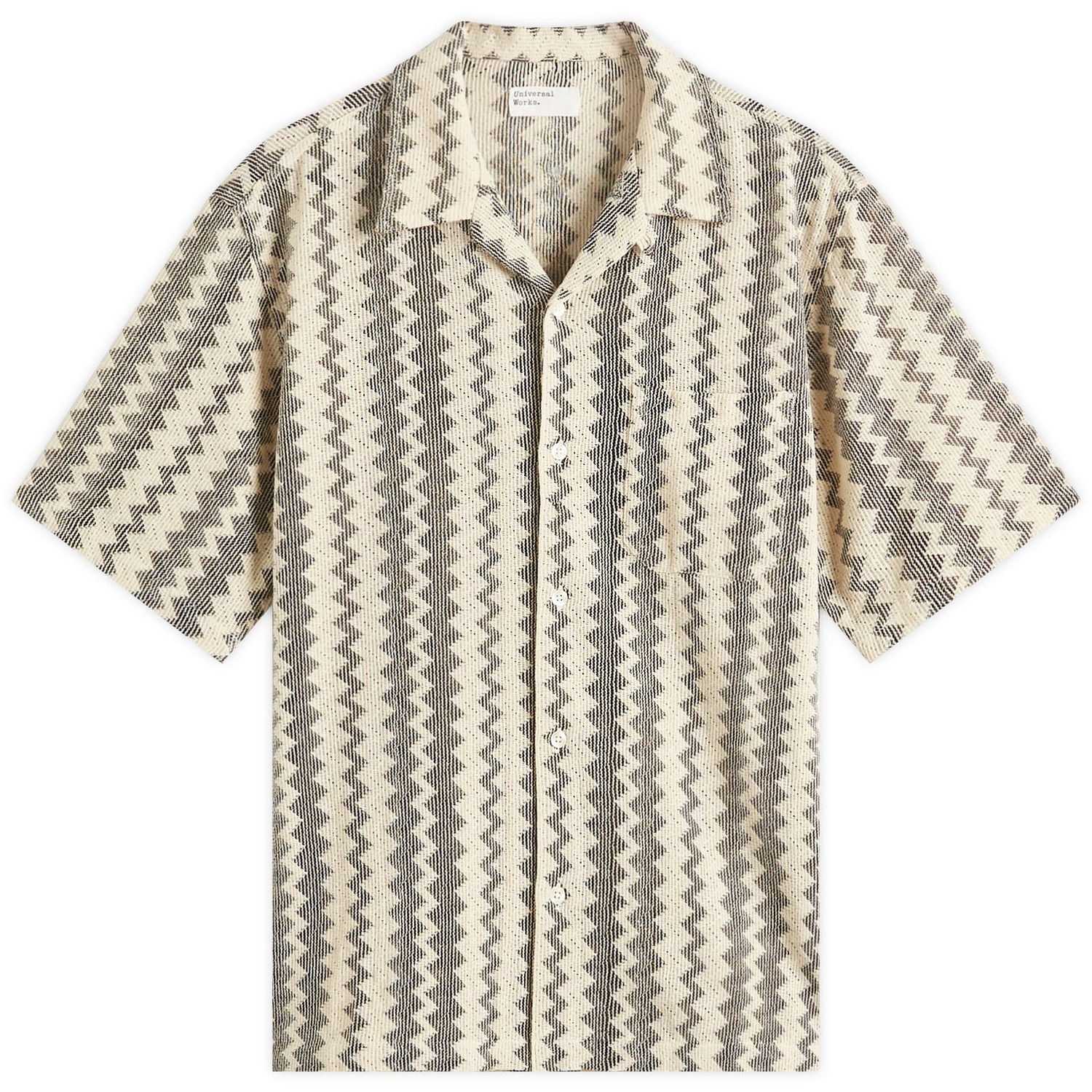 Skjorte Universal Works Universal Works Lattice Road Shirt, Size Large Beige | P32065-CHC, 1