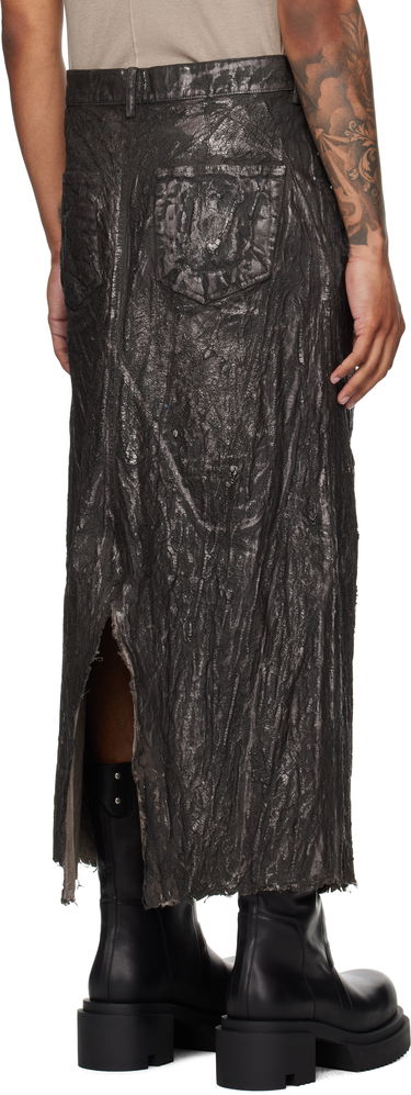 Nederdel Rick Owens Concordians Long Slivered Denim Skirt Sort | RU02E1330 BZMT, 2