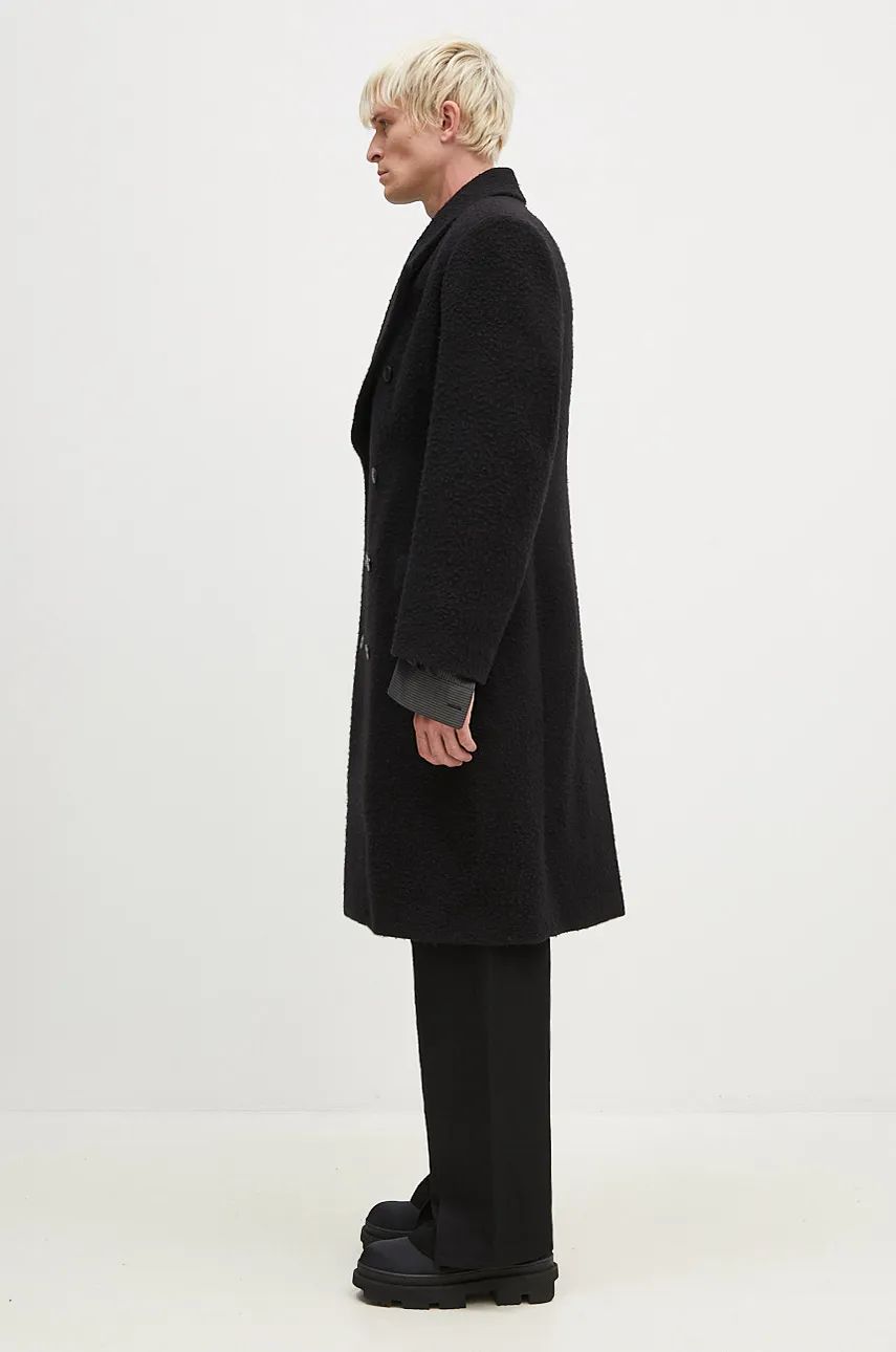 Frakker Martine Rose Double Breasted Shirt Overcoat Sort | 325WT07001, 1