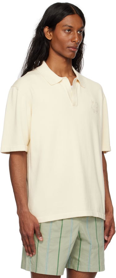 Polo skjorte MAISON KITSUNÉ Maison Kitsuné Fox Head Embroidered Knitted Polo Mørkeblå | OM00205KT1135, 4