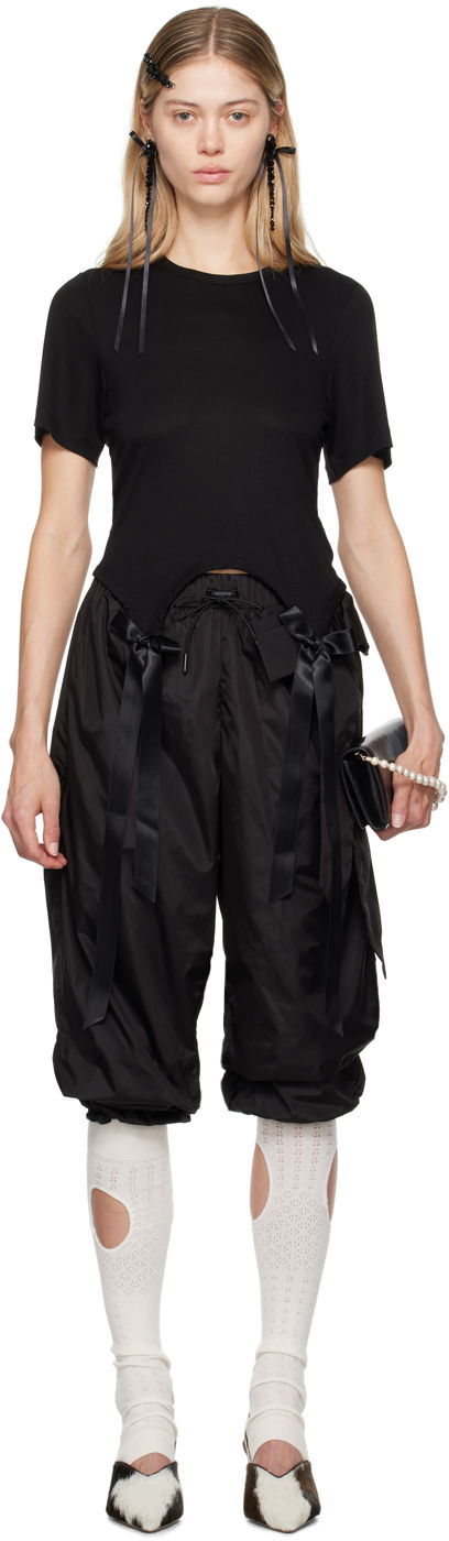 Cargo bukser Simone Rocha Simone Rocha Bow Tail T-Shirt Sort | 5223 0571