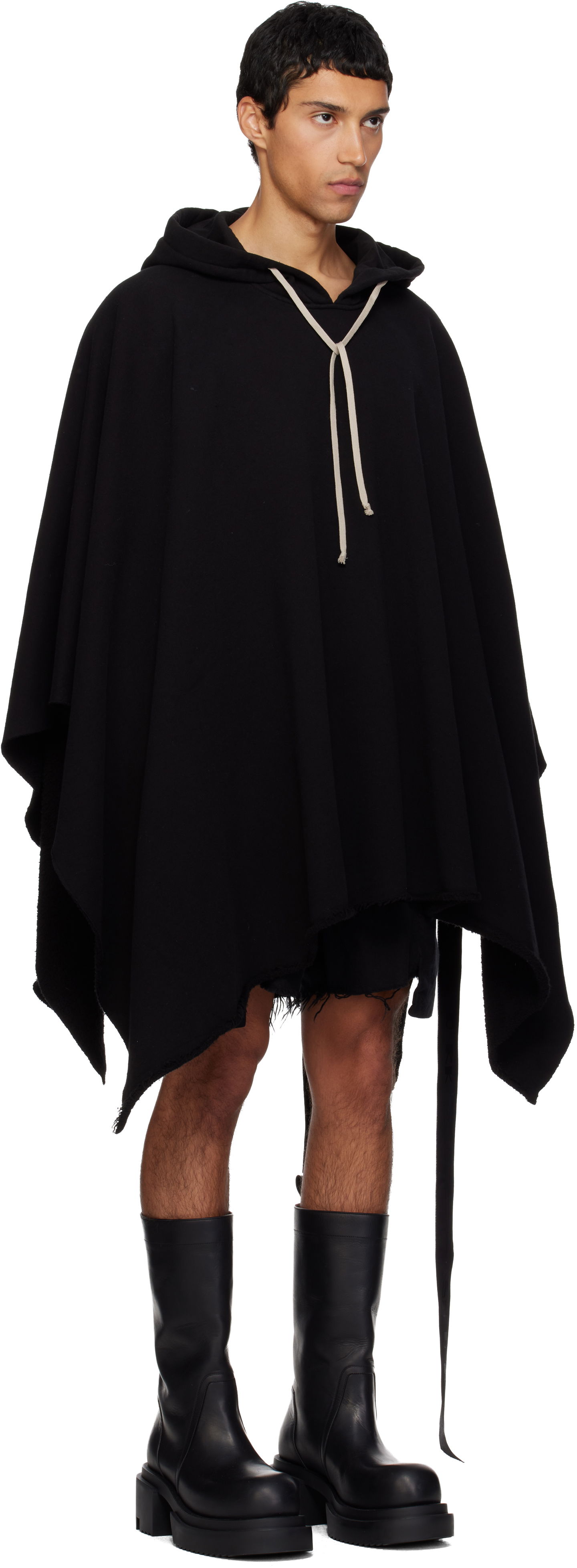 Sweatshirt Rick Owens DRKSHDW Poncho Hoodie Sort | DU02E7275 FSL, 1