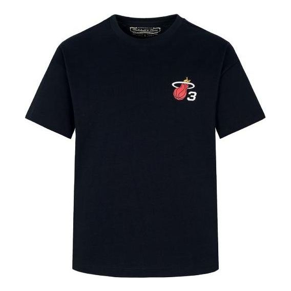 T-shirt Mitchell & Ness Mitchell & Ness NBA Miami Heat Dwyane Wade Logo T-Shirt Sort | MNJYSST22019-BLACK