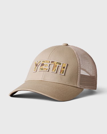Kasket YETI Camo Logo Badge Low Pro Trucker Hat Beige | 888830197783, 0