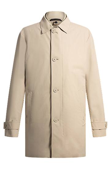 Regnfrakke BOSS Stretch-Softshell Coat with Detachable Inner Gilet Beige | 50535379, 0