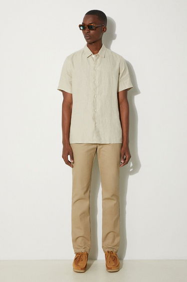 Skjorte Samsoe Samsoe Samsoe Samsoe Saavan Regular Fit Linen Shirt Beige | M24100052, 1