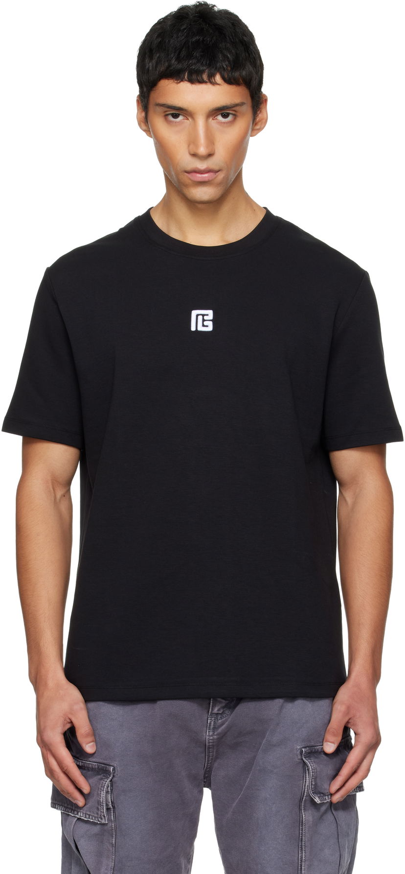 T-shirt Balmain Small Logo T-shirt Sort | FH1EG000BC87
