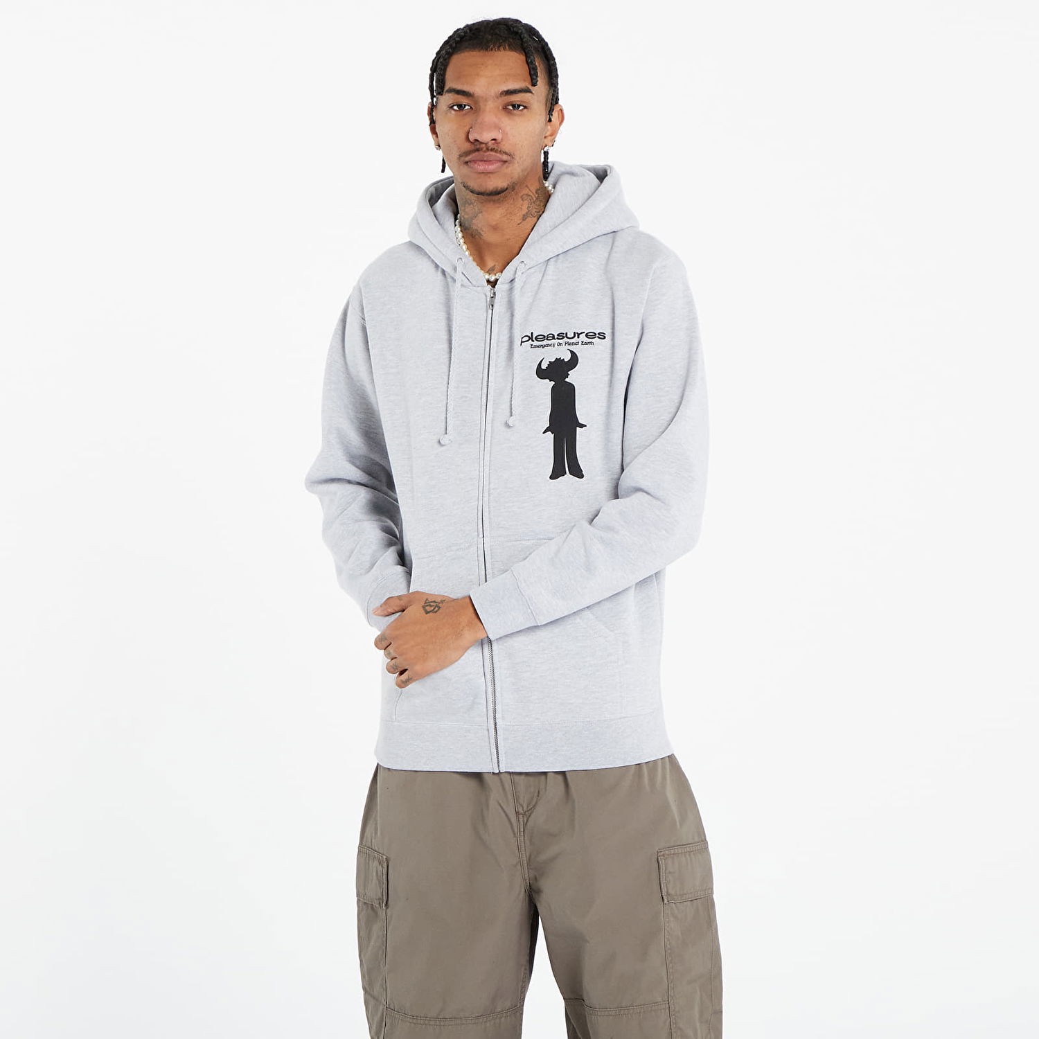 Sweatshirt Pleasures Jamiroquai x High Times Zip Hoodie Grå | P23W061 GREY, 0