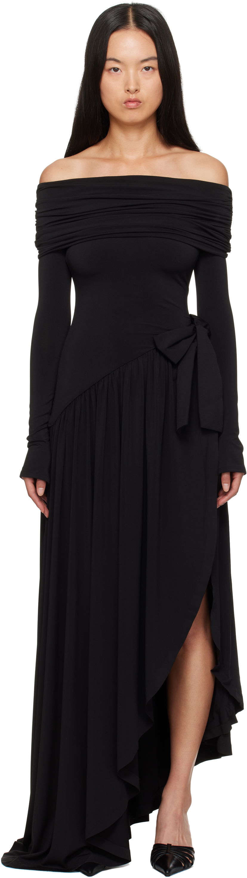 Kjole GUIZIO Guizio Lola Off-The-Shoulder Maxi Dress Sort | F24407K012
