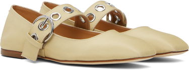 Skopleje Aeyde Aeyde Uma Eyelet Mary-Jane Ballerina Flats Beige | A11-FL-RKLS08FL159-SS25-957-069, 3