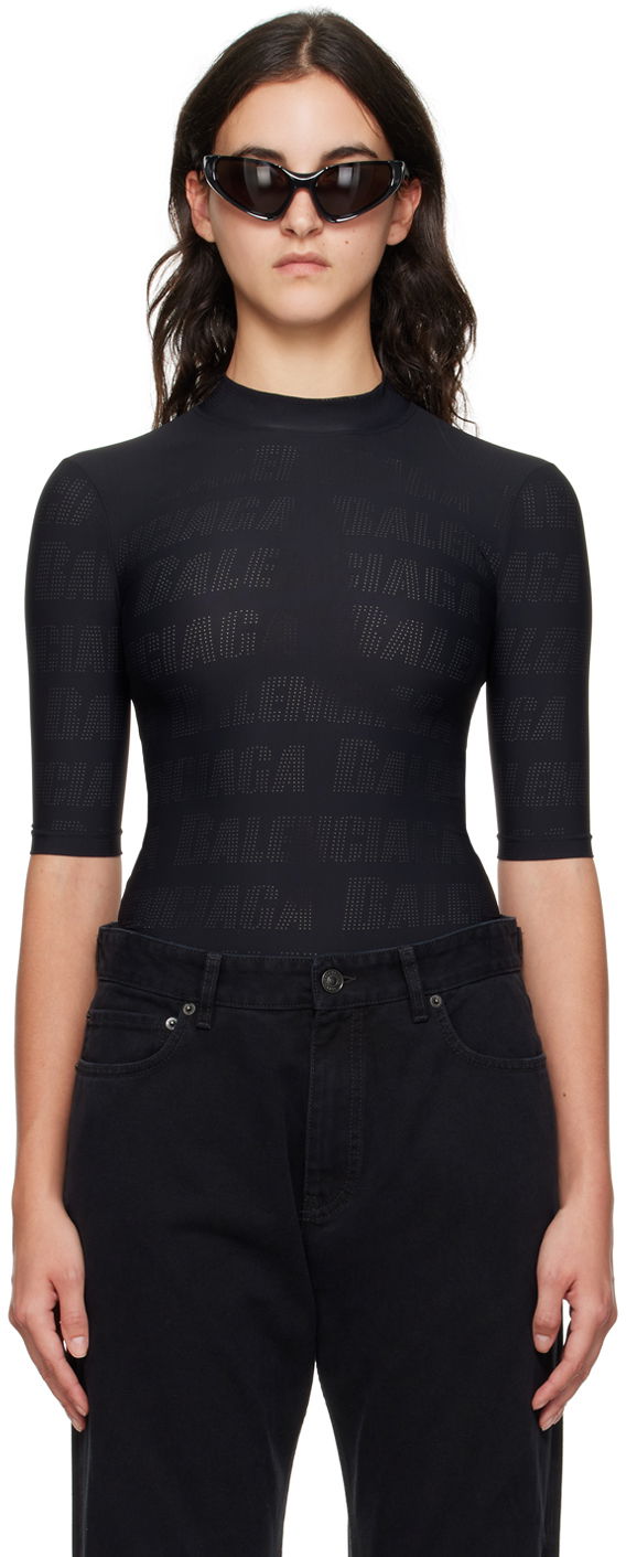 T-shirt Balenciaga Perforated T-Shirt Sort | 750771 4D1B4, 0
