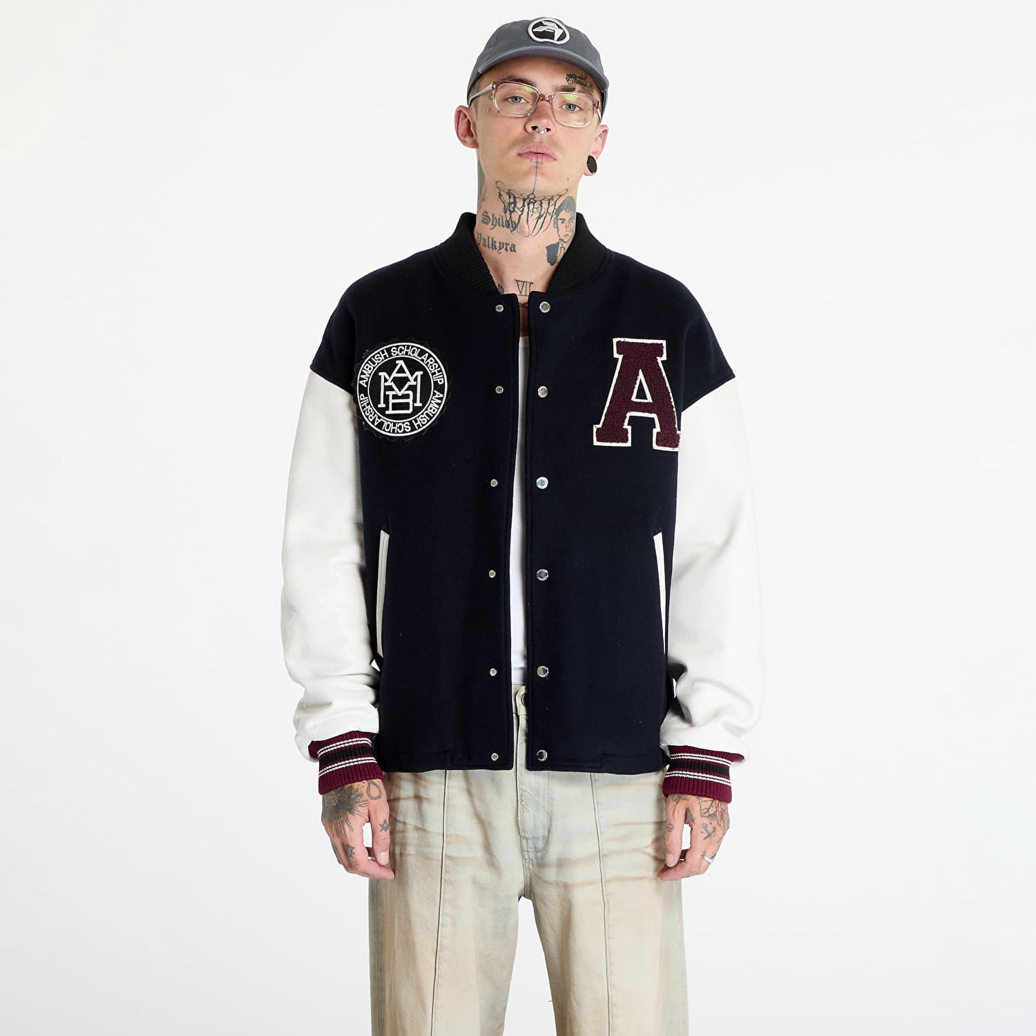 Jakke Ambush Stadium Jacket UNISEX Navy/ Russet Brown Brun | BMEK002F24FAB0014628, 0