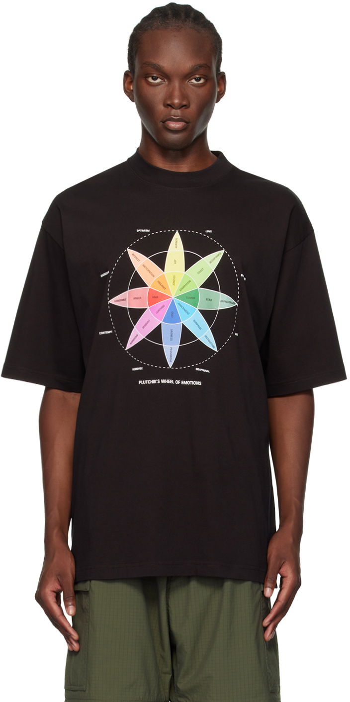 T-shirt Balenciaga Black How Do You Feel? T-Shirt Sort | 764235TQVS3