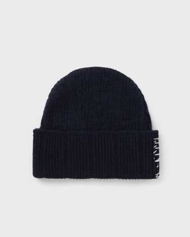 Beanie Marni Ribbed Knit Beanie with Contrast Stitching Mørkeblå | CLZC0170Q0-00B90, 3