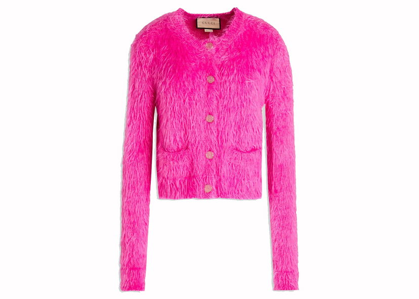 Sweater Gucci Brushed Knit Cardigan Pink Lyserød | 697578 XKCEN 5614