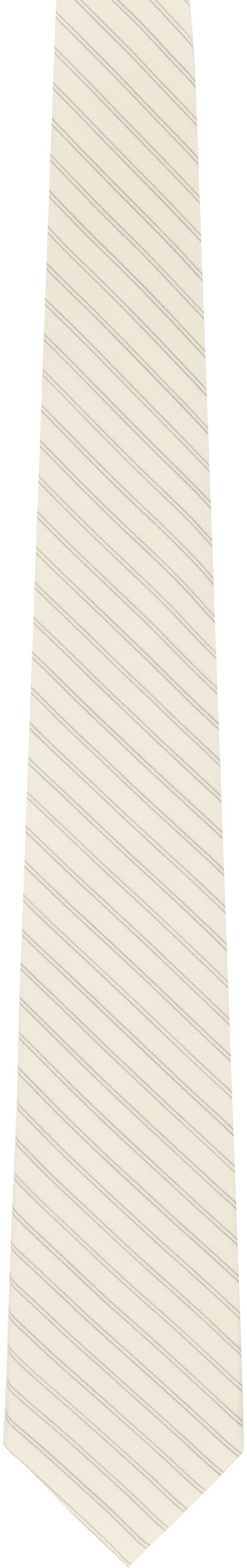 Bælter AURALEE AURALEE Super Fine Wool Stripe Tie Beige | A25ST03WW-W, 0