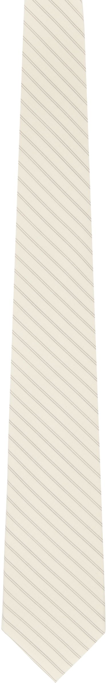 Bælter AURALEE AURALEE Super Fine Wool Stripe Tie Beige | A25ST03WW-W, 0