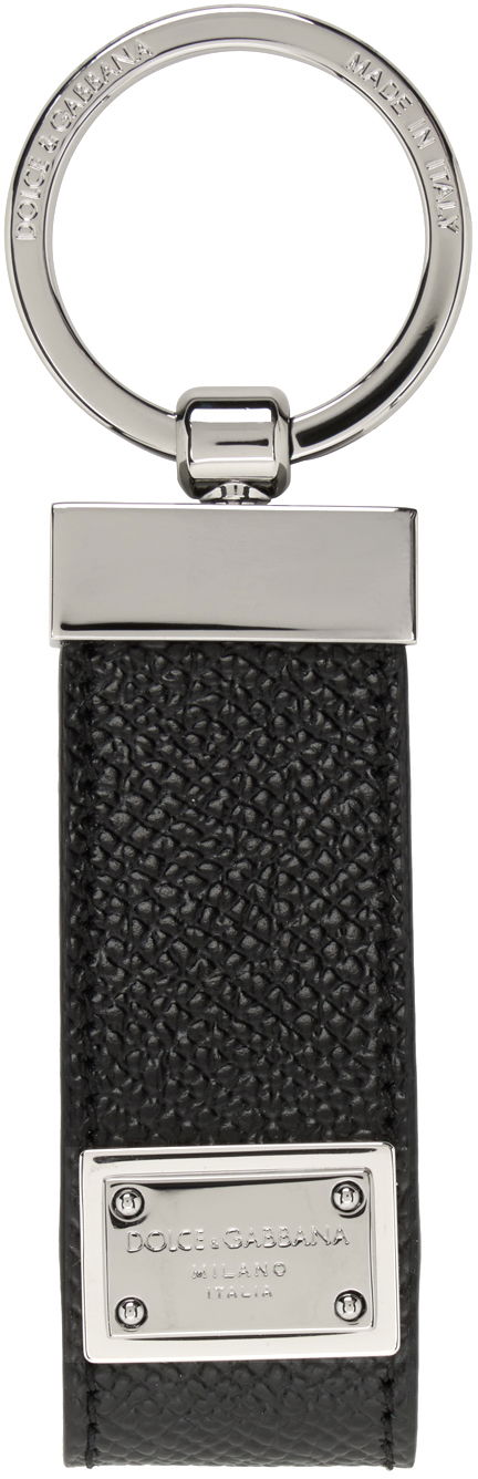 Nøgleringe Dolce & Gabbana Black Dauphine Keychain Sort | BP1371AG219