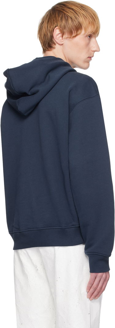 Sweatshirt Helmut Lang Helmut Lang Embossed Logo Hoodie Mørkeblå | P01HM507, 2