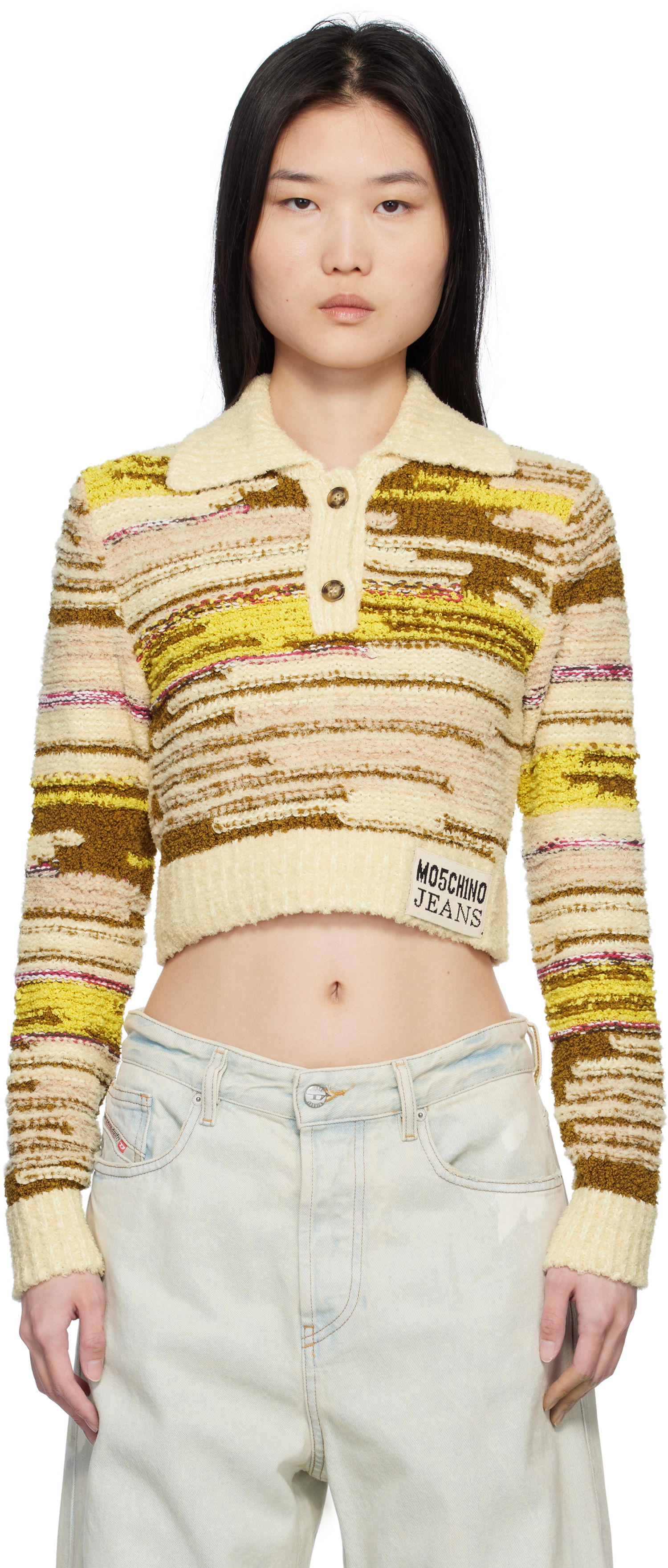 Sweater Moschino Moschino Jeans Cropped Pullover Polo Flerfarvet | 251K10922, 0