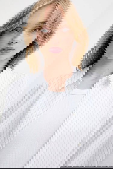 Skjorte Samsoe Samsoe Samsoe Samsoe SAMARIKA Relaxed Fit Striped Button-Down Shirt Hvid | F25200084, 3