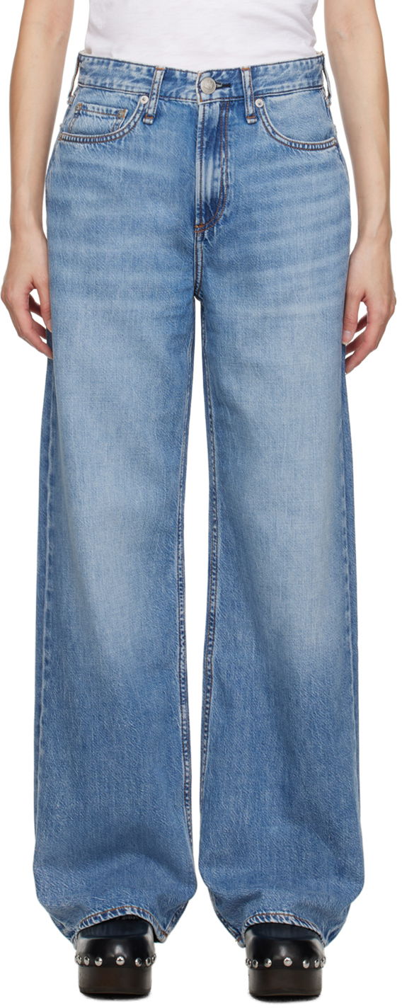 Jeans rag & bone Logan Wide-Leg Jeans Blå | WDD23S2935F2AU