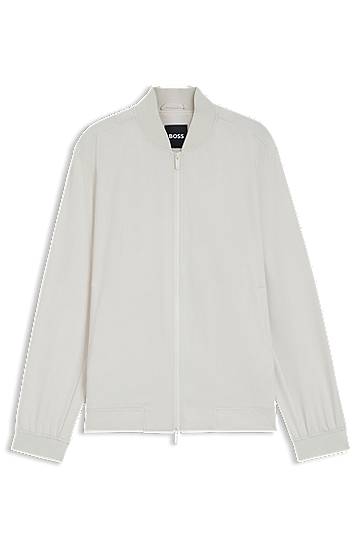 Bomberjakke BOSS Performance-Stretch Water-Repellent Jacket Hvid | 50545795, 0