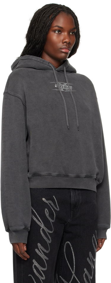 Sweatshirt Alexander Wang Blade Logo-Embossed Hoodie Sort | 4CC4242107, 1