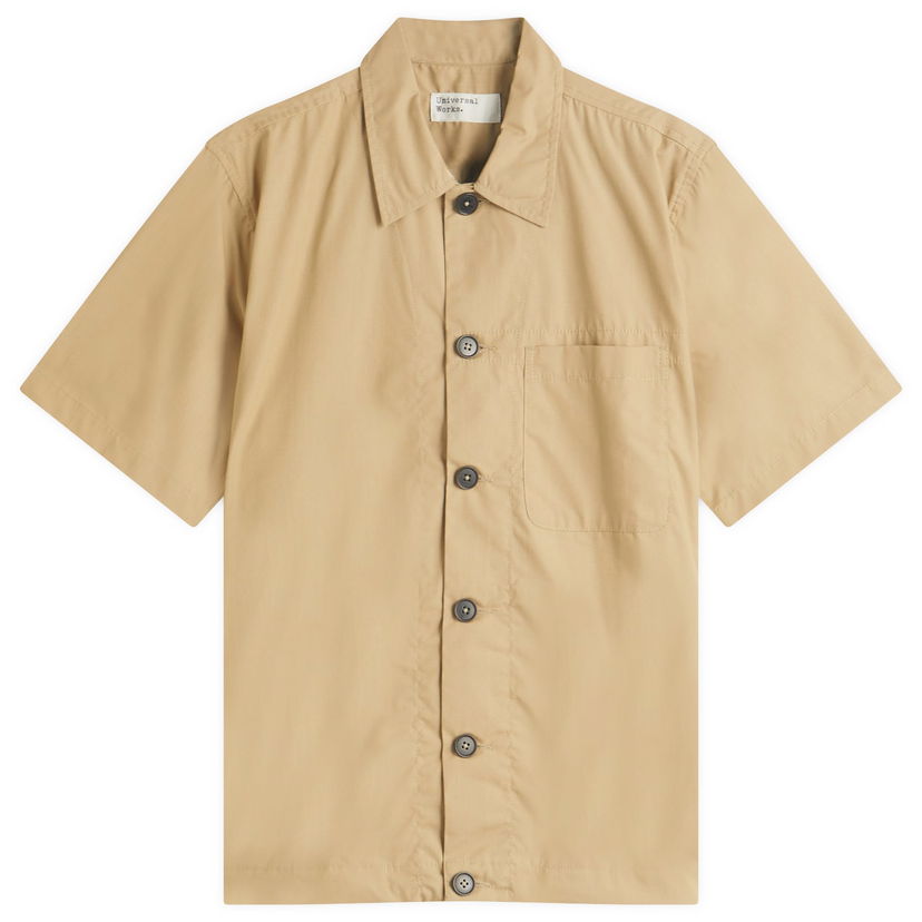 Skjorte Universal Works Universal Works Recycled Poly Tech Overshirt, Size Large Beige | 32193-SND