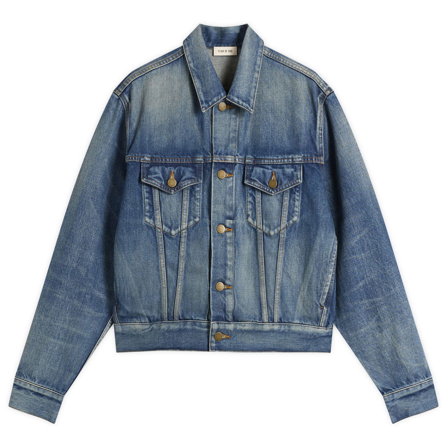 Jakke Fear of God Fear of God Trucker Jacket, Size X-Small Blå | FG25FW42-422DNM-411, 1