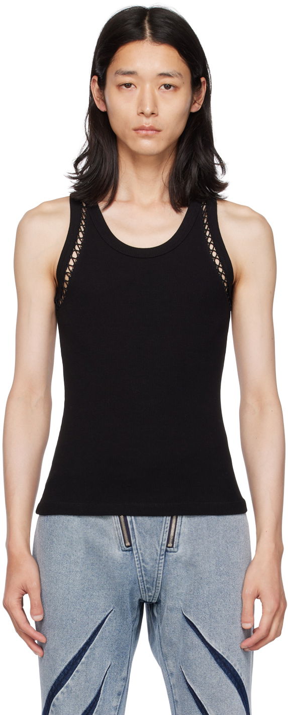 Tanktop Dion Lee Picot Lace Tank Top Sort | C3148P23