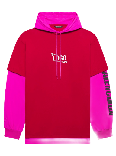 Sweatshirt Balenciaga Your Logo Here Hooded T-Shirt Lyserød | 657037 TKV82 6295
