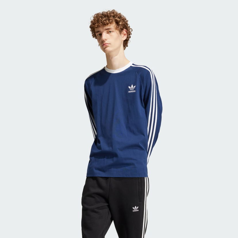 T-shirt adidas Performance Adicolor Classics 3-Stripes Long Sleeve T-Shirt Blå | IM9428