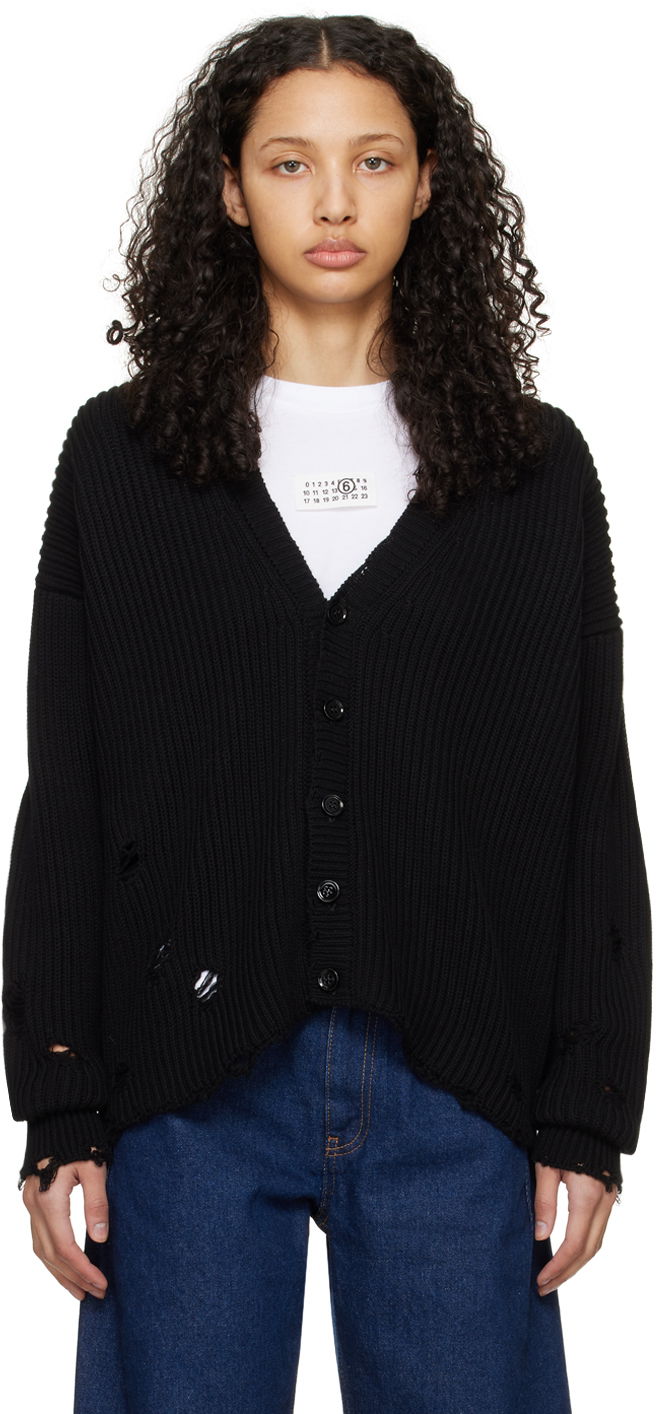 Sweater Maison Margiela MM6 Patched Cardigan Sort | SH0HP0001 S18452, 0