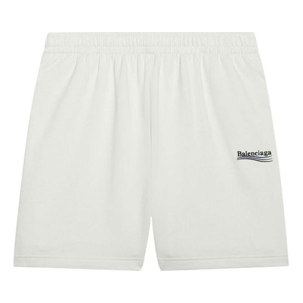 Shorts Balenciaga Campaign Print Athletic Shorts Hvid | 641608TKVI99084, 0