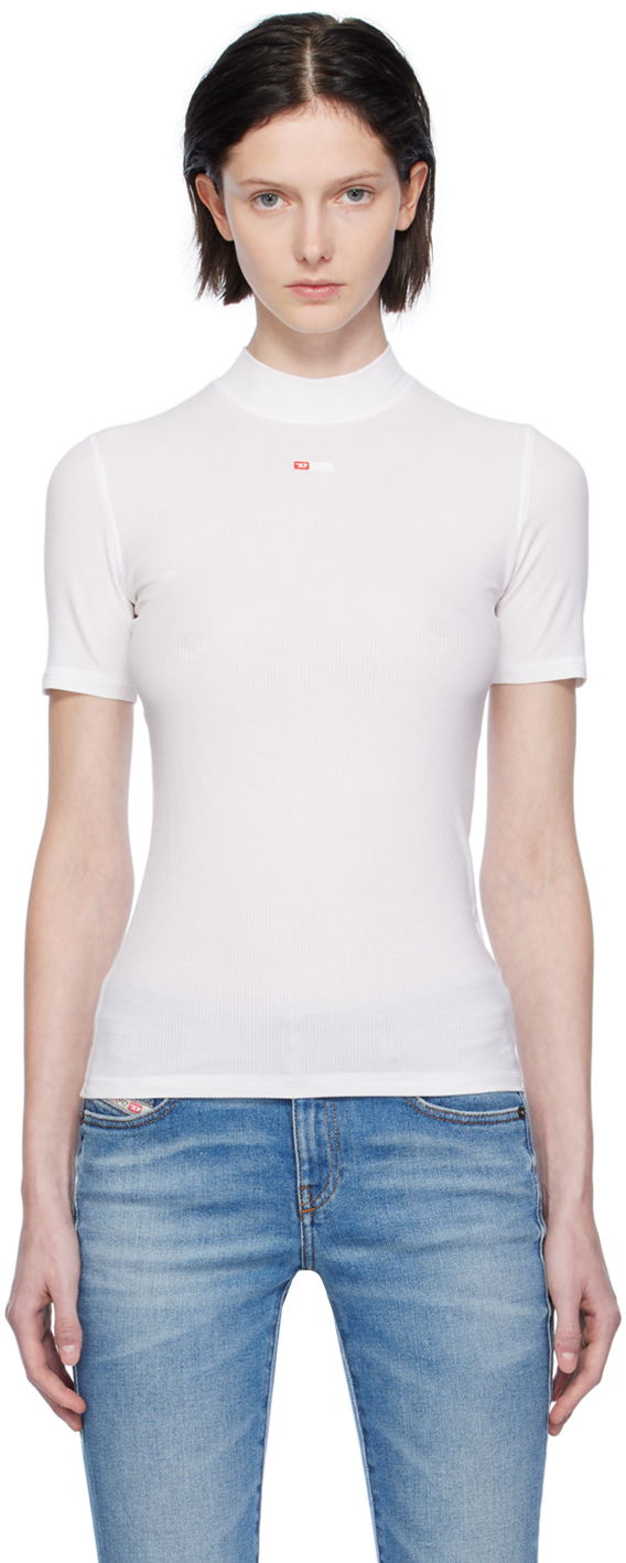T-shirt Diesel T-Mokky-Microdiv T-Shirt Hvid | A10398 0BLAN, 0