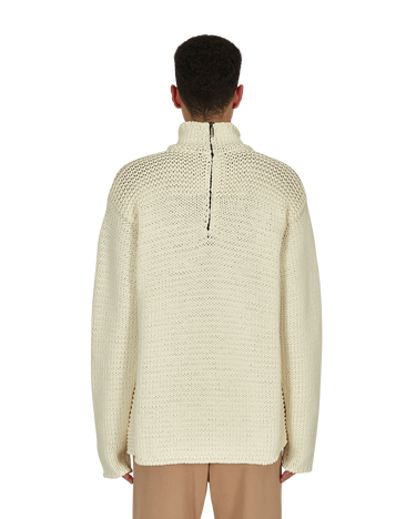 Sweater Off-White Meteornail Knit Zip Mockneck Sweater Beige | OMHA122F21KNI001 6161, 4
