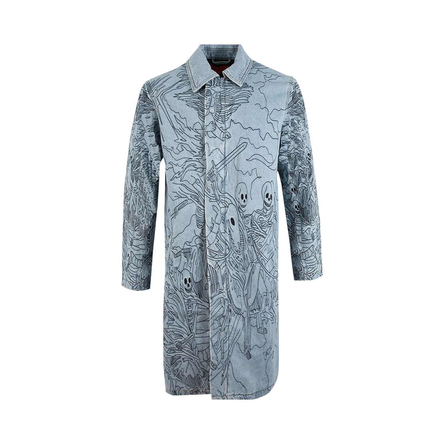 Frakker Who Decides War Denim Four Horsemen Trenchcoat Turkis | 2637 1SS220307DFHT SKY, 1