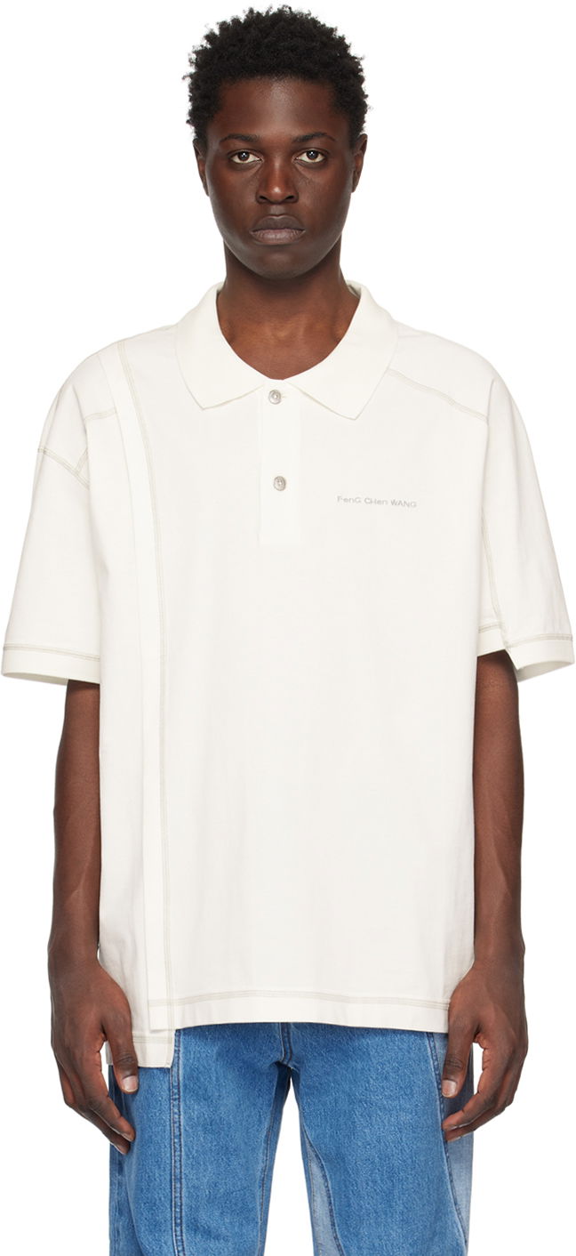 Polo skjorte Feng Chen Wang Feng Chen Wang Embroidered Polo Hvid | FUS15PL03