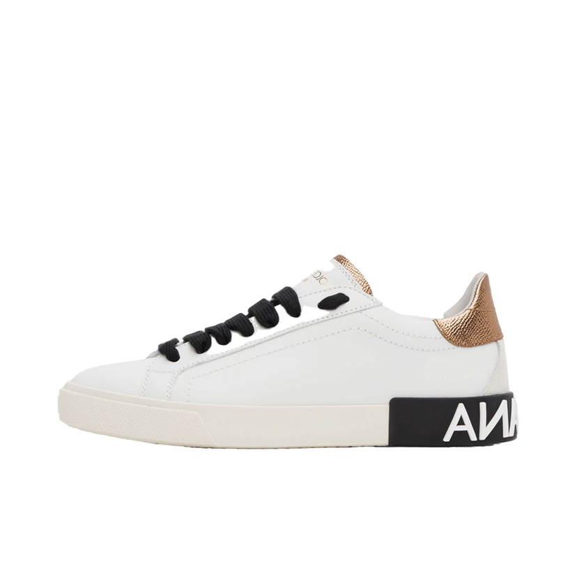 Sneakers og sko Dolce & Gabbana White Portofino Vintage Sneakers Hvid | CK2203 AM780