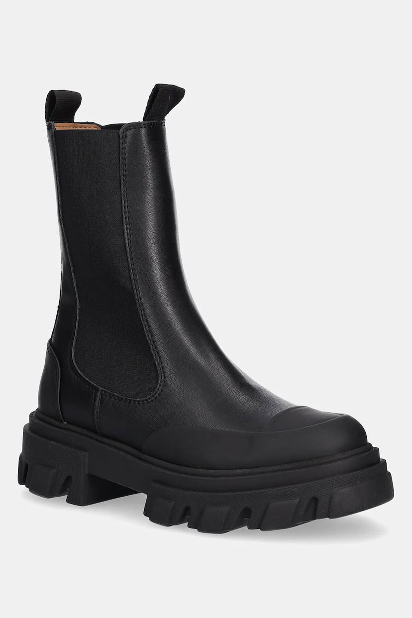 Sneakers og sko GANNI GANNI Cleated Low Chelsea Boots Sort | S3238